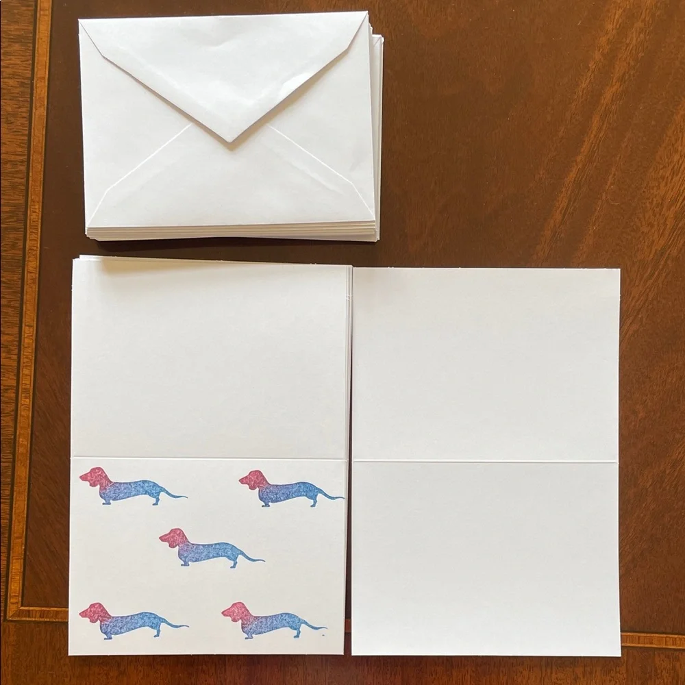 Dachshund Pattern Note Cards with Envelopes
